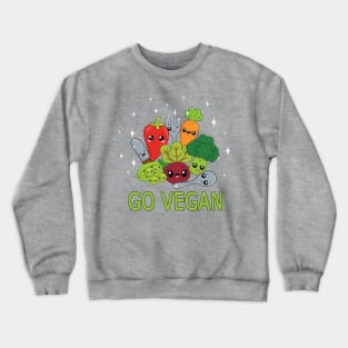 Go Vegan - Kawaii Vegetables Crewneck Sweatshirt